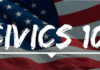 A Brief Civic Lesson civics 101 text overlay on the US flag