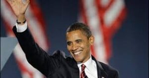 former US President Barack Obama waving his hand 2